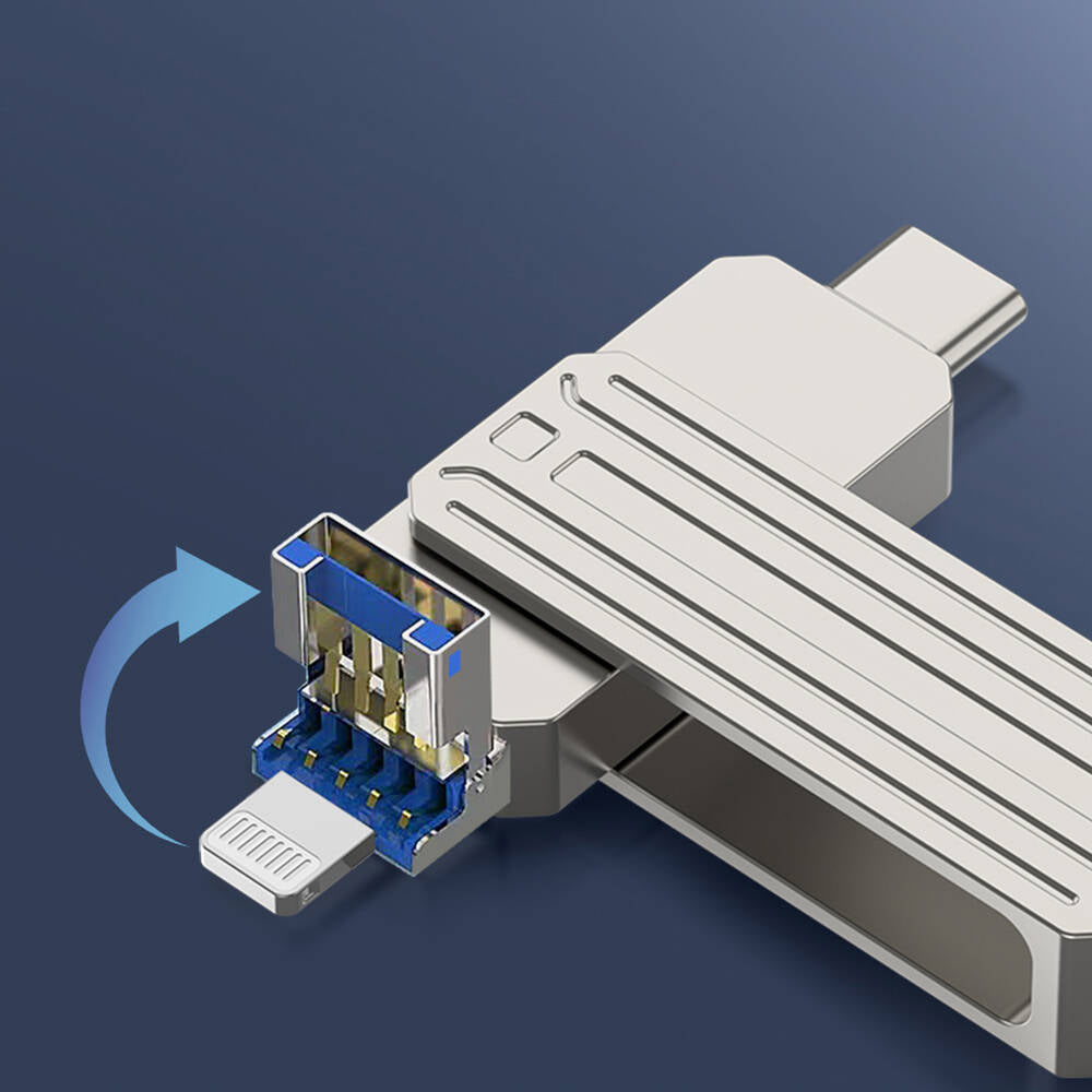 Wiwu Wi-FD001 3in1 USB3.2 Sürücü Disk USB-A + Lightning + Type-C OTG 64 GB Wiwu Wi-FD001 3in1 USB3.2 Sürücü Disk USB-A + Lightning + Type-C OTG 64 GB